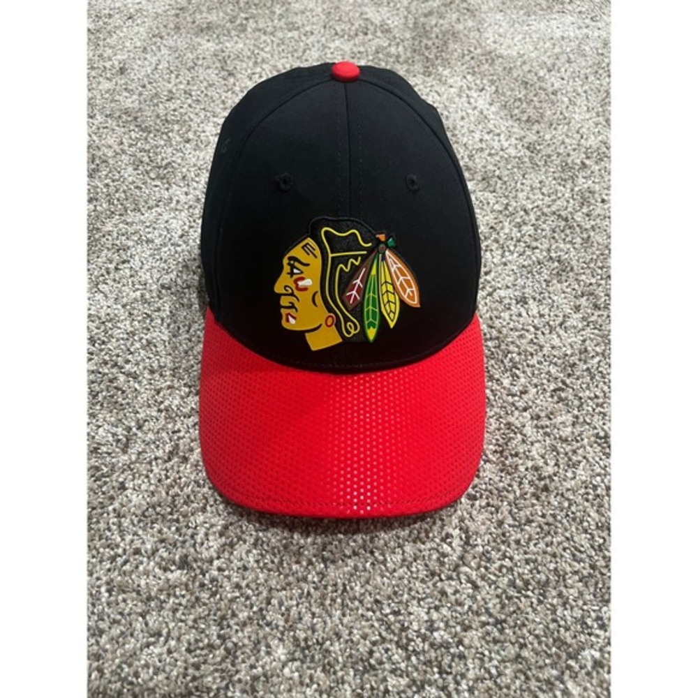 Chicago Blackhawks Fanatics Authentic Pro A-Flex Hat NHL Black Red‎ SM